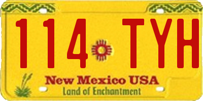 NM license plate 114TYH