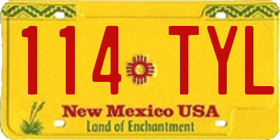 NM license plate 114TYL