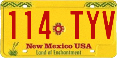 NM license plate 114TYV