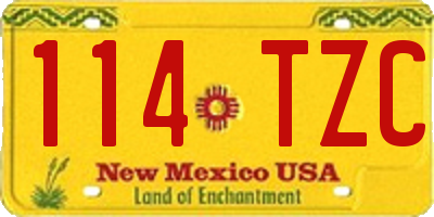 NM license plate 114TZC