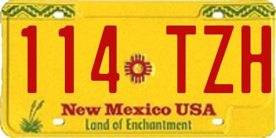 NM license plate 114TZH