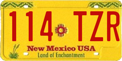 NM license plate 114TZR