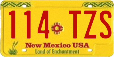 NM license plate 114TZS