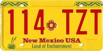 NM license plate 114TZT