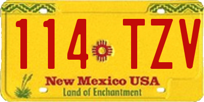 NM license plate 114TZV