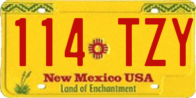 NM license plate 114TZY