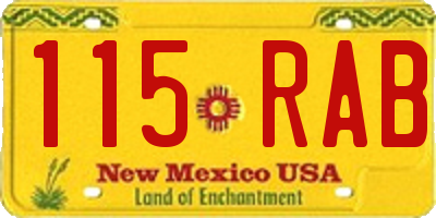 NM license plate 115RAB