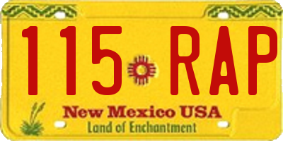 NM license plate 115RAP