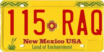 NM license plate 115RAQ