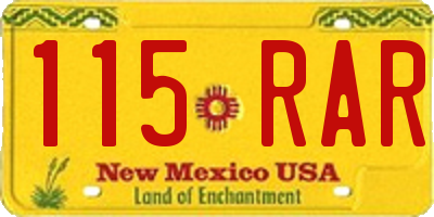 NM license plate 115RAR