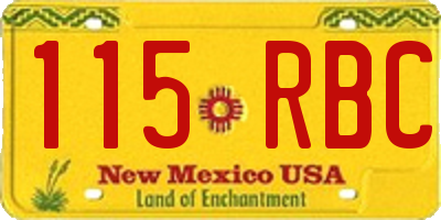 NM license plate 115RBC
