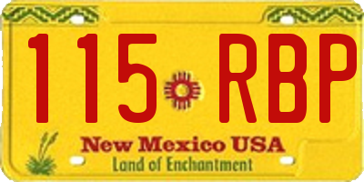 NM license plate 115RBP