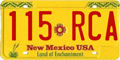 NM license plate 115RCA