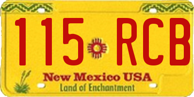 NM license plate 115RCB