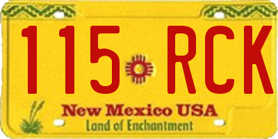 NM license plate 115RCK