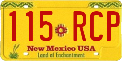 NM license plate 115RCP