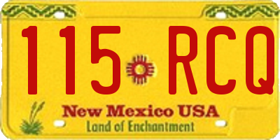 NM license plate 115RCQ