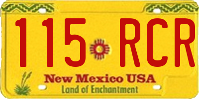 NM license plate 115RCR