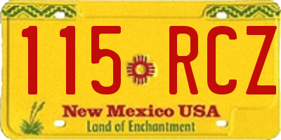 NM license plate 115RCZ