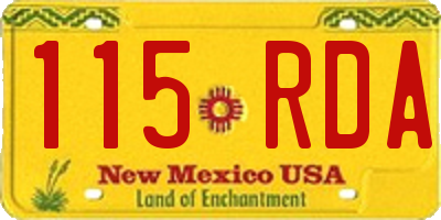 NM license plate 115RDA