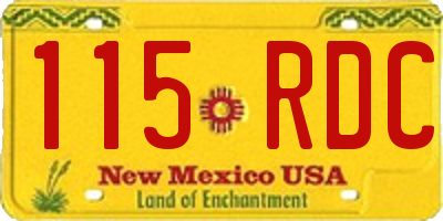 NM license plate 115RDC