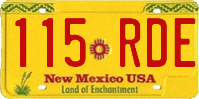 NM license plate 115RDE