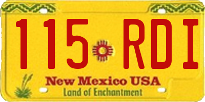 NM license plate 115RDI