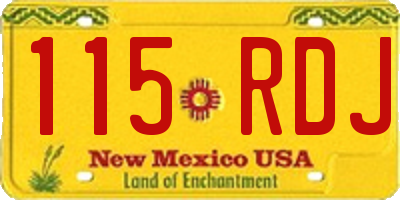 NM license plate 115RDJ