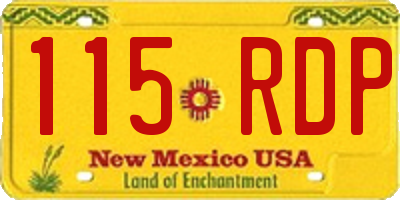 NM license plate 115RDP