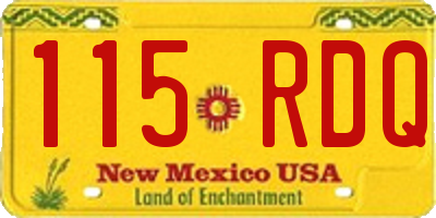 NM license plate 115RDQ