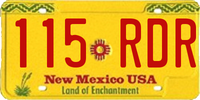 NM license plate 115RDR