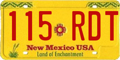 NM license plate 115RDT