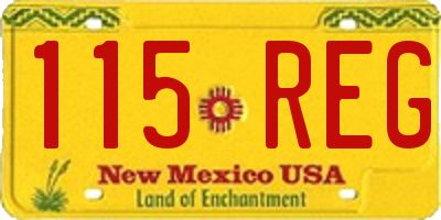 NM license plate 115REG
