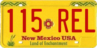 NM license plate 115REL