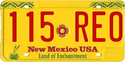 NM license plate 115REO
