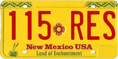NM license plate 115RES