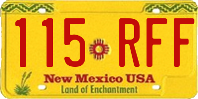 NM license plate 115RFF