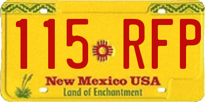 NM license plate 115RFP
