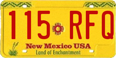 NM license plate 115RFQ