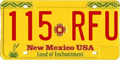 NM license plate 115RFU