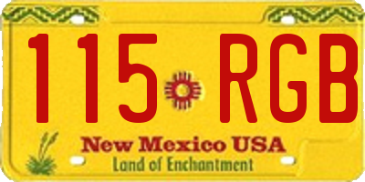 NM license plate 115RGB
