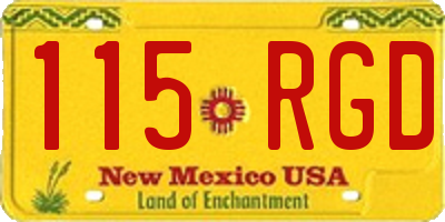 NM license plate 115RGD