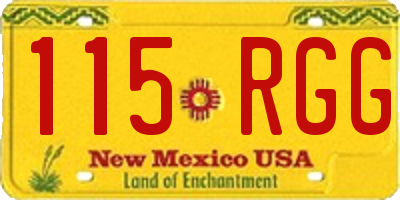 NM license plate 115RGG