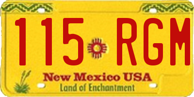 NM license plate 115RGM