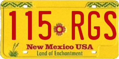NM license plate 115RGS