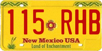 NM license plate 115RHB