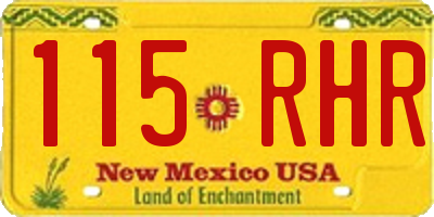 NM license plate 115RHR