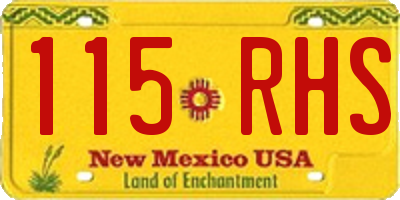 NM license plate 115RHS