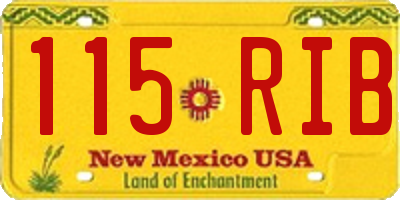 NM license plate 115RIB