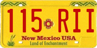 NM license plate 115RII